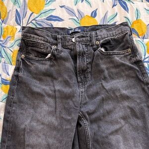 GAP Washed Black High Waisted Wide Leg Jeans